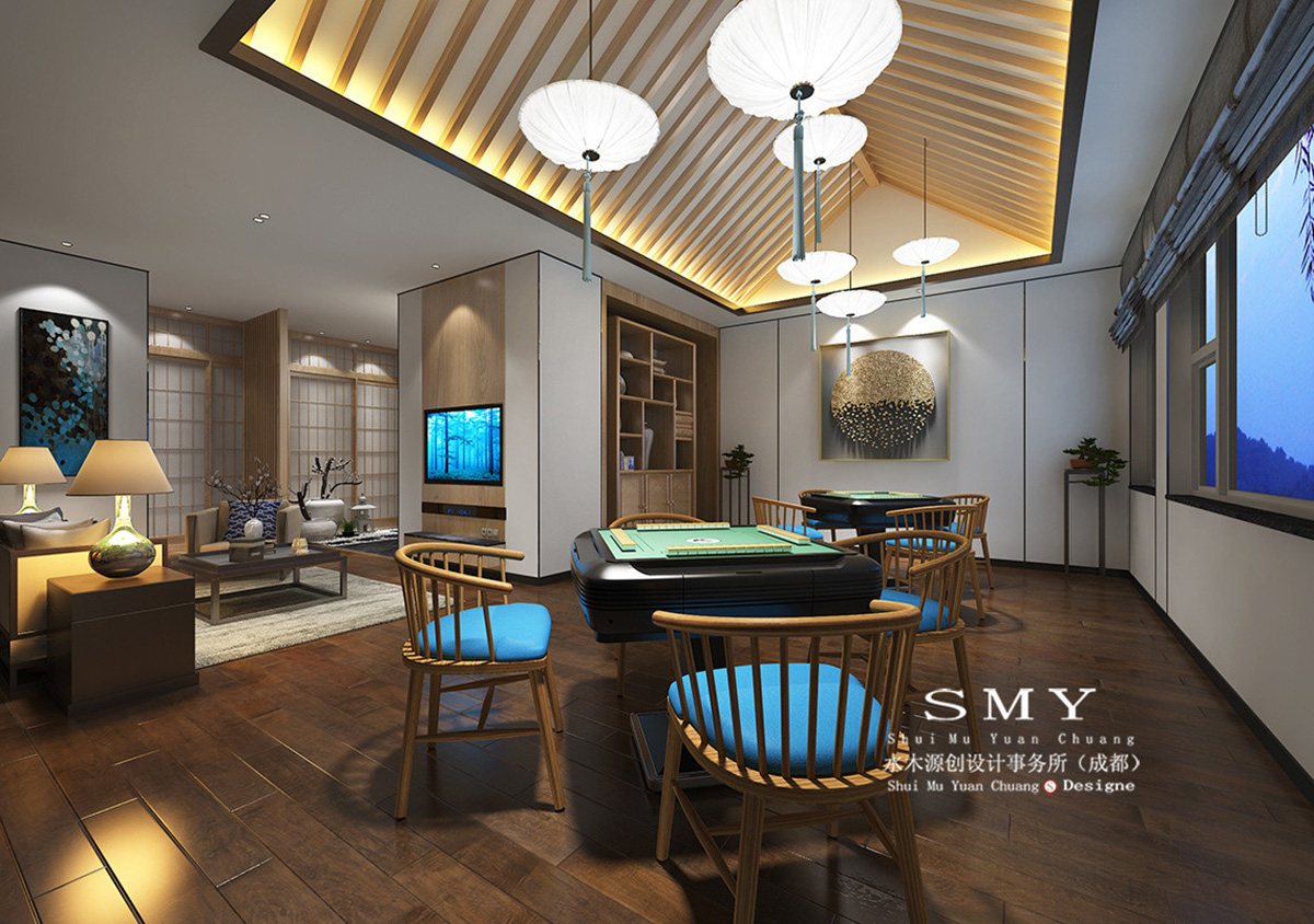 成都酒店設(shè)計，酒店棋牌室裝修設(shè)計麻將是設(shè)計