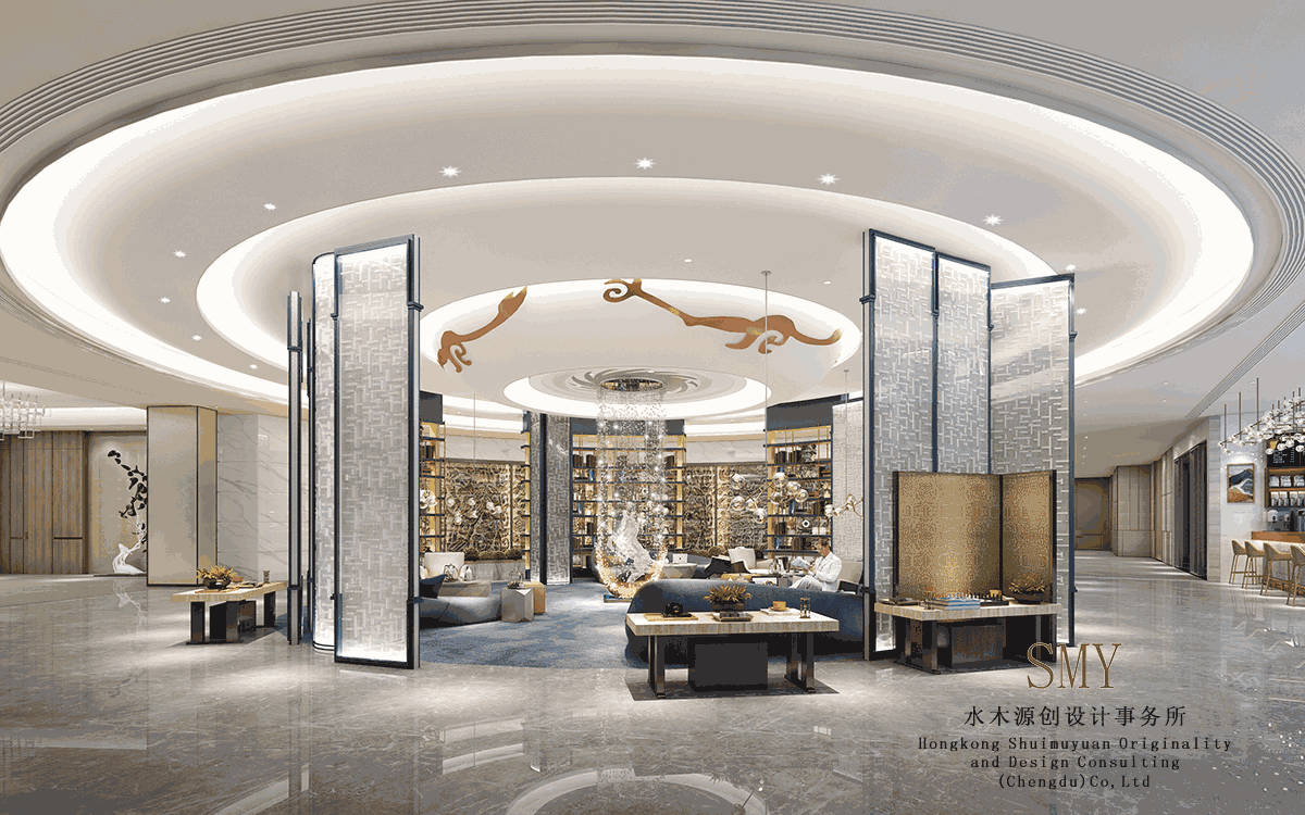 成都壹品壹號酒店大堂設計,前廳設計效果圖